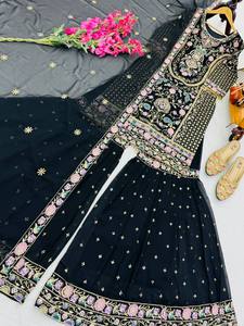 Designer indien exclusif ethnique Bollywood Wear New Party Wear Sharara Suit élégant Salwar Kameez du fournisseur indien - Product Image 6