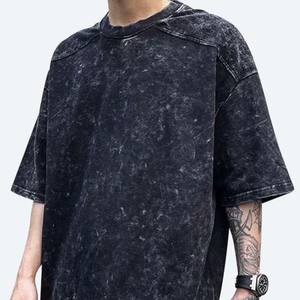 Camisetas lavadas con ácido personalizadas más vendidas, camiseta de hombro caído de gran tamaño de alta calidad para hombres, camisetas transpirables para hombres - Product Image 5