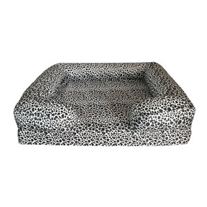 Leopar baskılı ortopedik pet yatak su geçirmez astar ve kaymaz alt ile lüks pet çekyat - Product Image 2