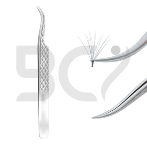 High Quality With Custom Textured Curved Tip Extension Tweezers Fine Tip Premium Quality Eyelash Grafted Tweezers - Product Image 6
