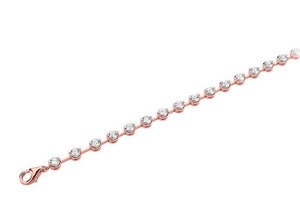 Pulsera con Diamante Cultivado en Laboratorio con Certificación IGI, Corte Redondo, Engaste en Bisel, 3.00 Ct, F-G VS, en Platino, Regalo de Aniversario de Bodas - Product Image 1