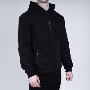 Sudadera con Capucha y Cremallera para Hombre, 100% Algodón, Diseño Liso Teñido, Color Personalizado, Logotipo, Secado Rápido, Transpirable - Product Image 1