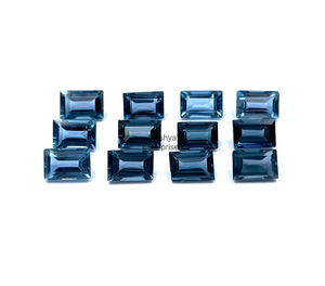 4x6mm London Blue Topaz Baguette Cut Stone Beads pour la fabrication de bijoux Topaze naturelle à facettes Pierres précieuses en vrac du fabricant en vrac - Product Image 4