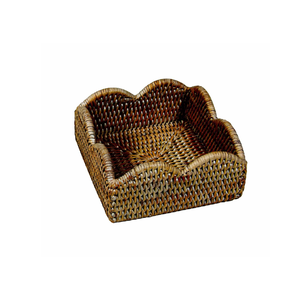 Fabriqué à la main vietnamien en rotin rustique porte-serviettes durable et écologique conception de pétoncles organisateur polyvalent personnalisable - Product Image 3