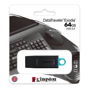 Promotional <b>USB</b> <b>Flash</b> <b>Drive</b> 64GB DataTraveler Exodia <b>USB</b> Type-A Black and Blue - Product Image 2