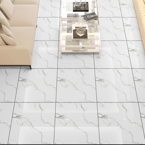 Carrelage en porcelaine émaillée aspect marbre 60 x 60 cm Design élégant brillant pour sols et murs - Product Image 1
