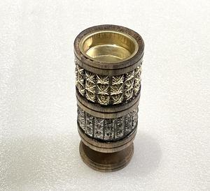 Brûleur à Bakhoor en laiton doré décoratif, style islamique arabe moderne, élégant, parfumé, incrustation de résine, porte-oud fait à la main - Product Image 6