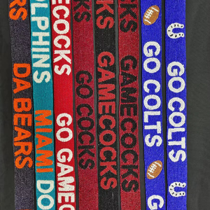 Game Day Purse Strap, Custom Game Day Beaded Strap Game Day Beaded <b>Bag</b> Strap <b>Football</b> Beaded <b>Bag</b> Strap Custom Purse - Product Image 4