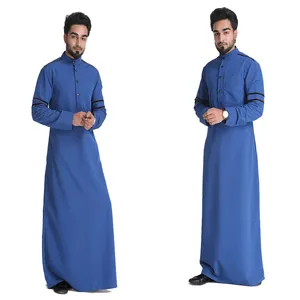 Button stripe Saudi Daffah Thobes Arabian Robes of Muslim clothing men's Thobes men thobes Made blue dyed long length