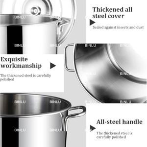 Lớn thép không gỉ soong Set cách điện container thực phẩm đồ dùng cho cảm ứng nồi súp nồi cho hiệu quả súp kho - Product Image 4