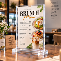 Support en acrylique de qualité supérieure, design personnalisé, présentoir en plastique transparent pour hôtels, cafés, restaurants, événements
