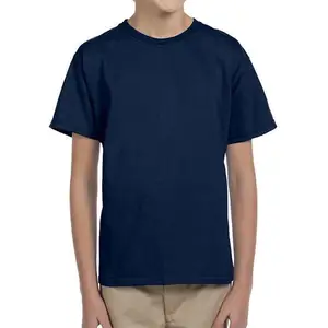 T-shirts de base vierges unis à manches courtes-Toutes les couleurs Youth Core Cotton Navy Blow Medium Classic Tee-Shirt pour hommes - Product Image 1
