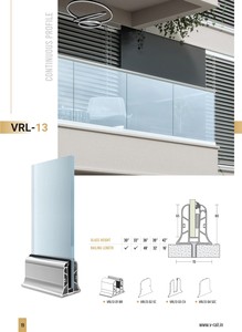 Barandillas de vidrio de aluminio modernas con inserciones LED Barandilla de acero inoxidable para balcón Escalera Villa Mall - Product Image 6