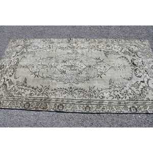 Alfombra Turca de 4.3x8 pies, Alfombra Vintage, Alfombra de Camuflaje Gris Marrón - Product Image 3