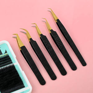 Pinzas de aislamiento rectas personalizadas de primera calidad, pinzas para pestañas con punta de fibra, agarre de diamante, juego clásico, pinzas para extensión de pestañas, probadas a mano - Product Image 1