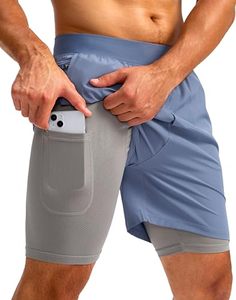 Jambroz International Short de course sportif 2-en-1 pour homme Vêtements d'entraînement de gymnastique à séchage rapide avec poches latérales - Product Image 5