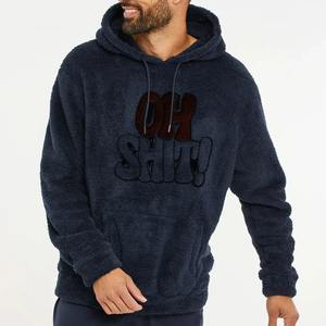 <b>Men's</b> Fluffy <b>Sherpa</b> <b>Fleece</b> <b>Hoodies</b> 100% Cotton Winter Season Made Pakistan Kangaroo Pockets Digital Breathable Oversized - Product Image 1