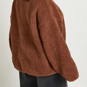 Sweat-shirt pour femmes de haute qualité avec col zippé quart et ourlet côtelé, manches longues / Prix d'usine pour les acheteurs, décontracté - Product Image 6