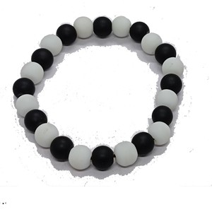 สร้อยข้อมือคริสตัล karungali ลูกปัดกลมสีขาวสีดำสร้อยข้อมือพระอัญมณีแฟชั่นของขวัญผู้ชายผู้หญิงพลังงานนั่งสมาธิ - Product Image 5