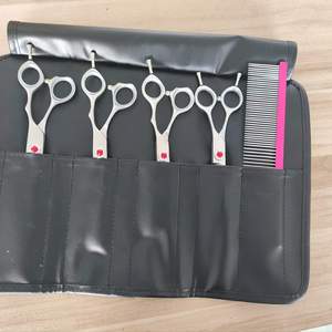 Kit de tijeras de peluquero profesional al por mayor, herramientas de belleza para peluquería con logotipo personalizado, corte de pelo de acero inoxidable para el cuidado de mascotas - Product Image 4