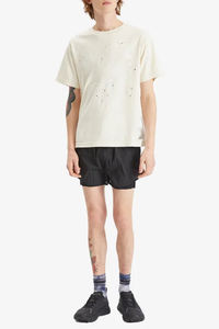 Camiseta desgastada de gran tamaño para hombre en ropa de calle ligera de avena Camiseta de verano de ajuste holgado inspirada con aspecto lavado vintage - Product Image 4