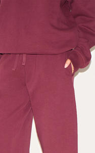 Ensemble coordonné de survêtement en molleton pour femme, de haute qualité, personnalisé, confortable, sweat-shirt décontracté, pantalon de survêtement ample, couleur marron - Product Image 4