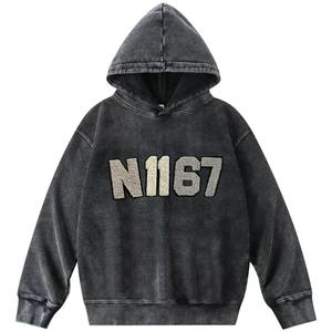 Diseño personalizado Dtg Sudaderas con capucha recortadas desgastadas Vintage Washed Dtg Print Hoodie Hecho en Pakistán - Product Image 1
