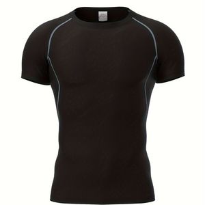 Débardeur pour homme Dry-Fit Léger Respirant Séchage rapide Personnalisé Entraînement Col rond Manches courtes Spandex/Polyester Coupe ajustée Tout - Product Image 2