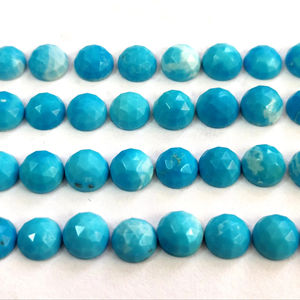 Corte de Rosa redonda turquesa Arizona Natural 4mm-Piedra preciosa suelta de corte de Rosa turquesa de alta calidad - Product Image 1