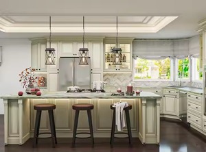 Fábrica de gabinetes Conjuntos de gabinetes de cocina de madera maciza Gabinetes de cocina modernos listos para ensamblar - Product Image 3