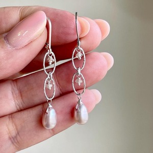 Pendientes Largos de Perlas de Citrino Color Champán, Hechos a Mano, Plata de Ley 925, Minimalistas, con Cuentas de Piedra, Elegantes - Product Image 1