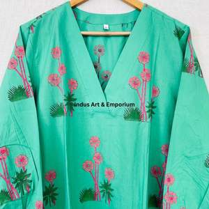 Beautiful floral Cotton Block Printed <b>dress</b> <b>Dress</b> For Casual wear Hand Block Printed <b>Dress</b> - Product Image 4