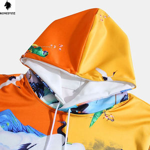 เสื้อฮู้ดสวมหัวของผู้ชายผ้าโพลีเอสเตอร์ผ้าฝ้าย100% น้ำหนักเบาย้อมสีล้วนดีไซน์ตามสั่ง - Product Image 3