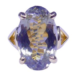 Bague en argent sterling 925 avec améthyste verte, style classique, plaquée or pour les mariages - Product Image 3
