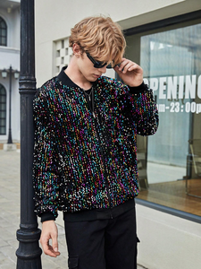 Veste d'université d'automne et d'hiver à la mode originale veste universitaire en coton épais avec lettres imprimées pour hommes, veste universitaire en strass de baseball personnalisable - Product Image 5