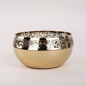 Tazón de Metal Desechable con Acabado Dorado de Lujo, Diseño Árabe con Láser, para Servir Frutos Secos, Dátiles y Chocolate en Bodas - Product Image 6