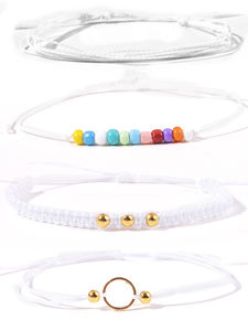 4 unids/set pulsera de dijes hecha a mano ajustable estilo bohemio pulseras coloridas para niñas <span class=keywords><strong>simplemente</strong></span> pulsera de cuerda regalo para <span class=keywords><strong>amigos</strong></span> - Product Image 2