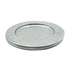 Ensemble de 2 assiettes de présentation légères argentées et dorées pour table, banquet, mariage, service de nourriture - Product Image 3