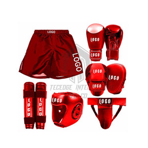 Ensemble de combat gagnant sur mesure Nouveaux designs en cuir de vachette Ensembles d'engrenages de boxe professionnels personnalisés - Product Image 1