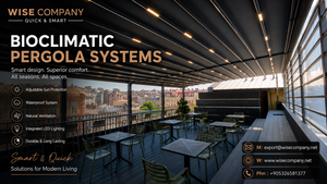 Pergola bioclimatique moderne WISE COMPANY 3x10 en aluminium thermolaqué résistant aux intempéries avec lames orientables télécommandées - Product Image 4