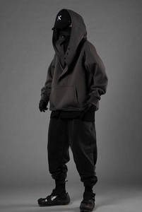 Venta al por mayor de ropa informal con capucha Cyberpunk Techwear Hip Hop para hombre con logotipo personalizado sudadera de manga larga/sudaderas con bolsillos - Product Image 2