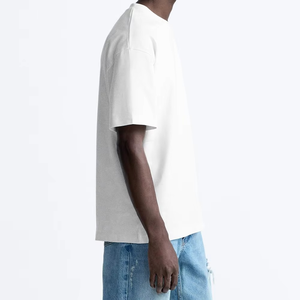 Camiseta de hombro caído de gran tamaño de alta calidad para hombres personalizada de manga corta de peso pesado suelta transpirable - Product Image 4