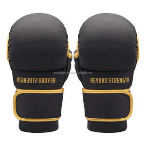 Premium MMA Sanda Shooter Gloves PU Leather Half Finger Hook Loop Closure Boxing Sparring Training Durable Breathable Custom - Product Image 2