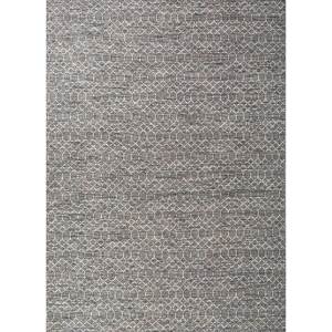 พรมขนสัตว์ทอแบบแบน Indusbar สีเทาและสีดำ ลายเรขาคณิตและลวดลายนามธรรม สำหรับห้องโถงและพื้นบ้าน พรมปูพื้นทรงสี่เหลี่ยมผืนผ้าจากปอกระเจา-Pdwl-671 - Product Image 1