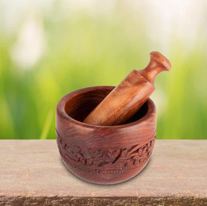 ครกไม้และสากแบบสั่งทำเครื่องบดเครื่องเทศแห้งแบบหรูหราทำด้วยมือ - Product Image 3