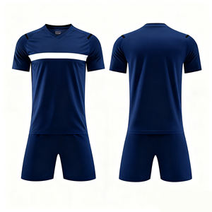 Ensemble de maillots de football personnalisés, uniforme d'entraînement d'équipe, tricot 100% polyester, col en V, maillot de football pour hommes - Product Image 6