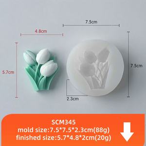 Tulipe Fondant Fleur Moule De Cuisson DIY Simulation Fleur Voiture Parfum Pierre Plâtre Silicone Moule - Product Image 2