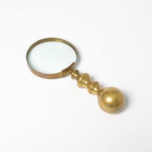 Loupe vintage en laiton massif avec poignée décorative pour lire des livres, des journaux, des cartes, des bijoux, inspection, article cadeau - Product Image 1