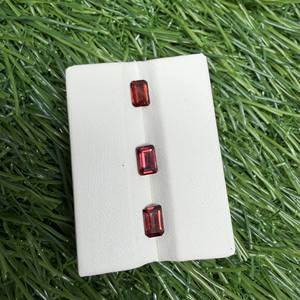 หินโกเมนโมซัมบิกแดงตัดทรงแปดเหลี่ยมอัญมณีหลวมสำหรับแหวนและจี้ - Product Image 3