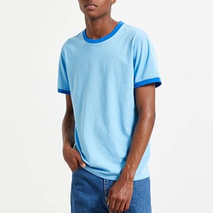 เสื้อยืดแขนสั้นบุรุษ Ringer สีเทาสีน้ำเงินเข้มขนาดกลางใหญ่ - Product Image 6